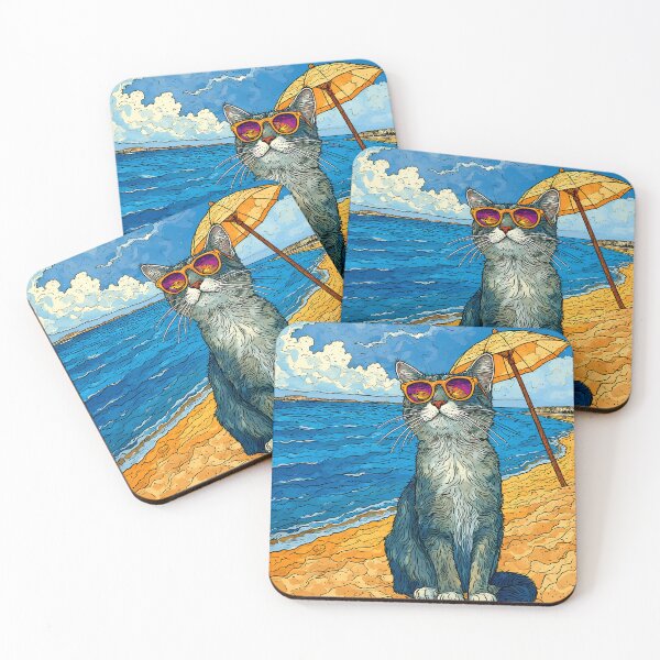 Item preview, A beautiful cat on the beach. designed and sold by Natalia-Vlad.