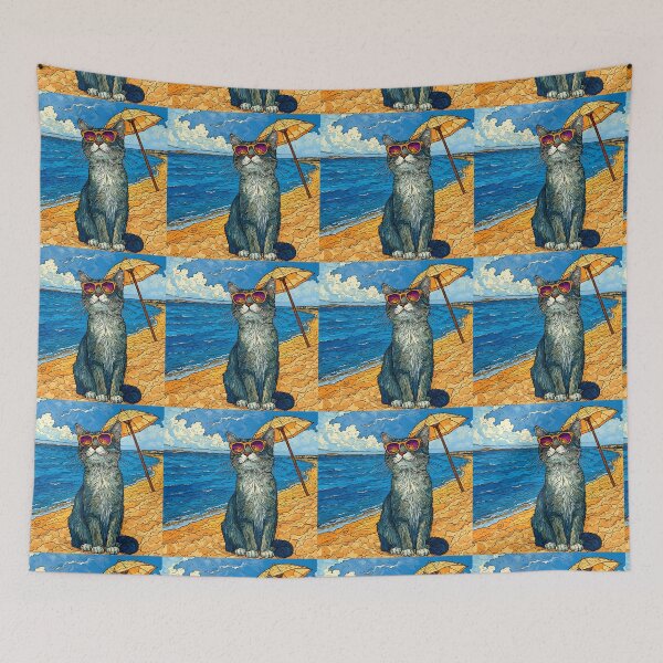 Item preview, A beautiful cat on the beach. designed and sold by Natalia-Vlad.