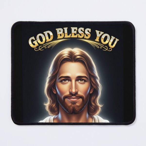 Item preview, God Bless You | Jesus Smiling | Divine and Epic Art designed and sold by Jonathan Gillette.