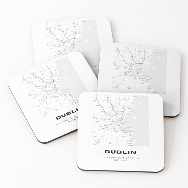 Item preview, Dublin Ireland Map Print – Minimalist Coordinates Black & White City Poster designed and sold by RM-Journey.