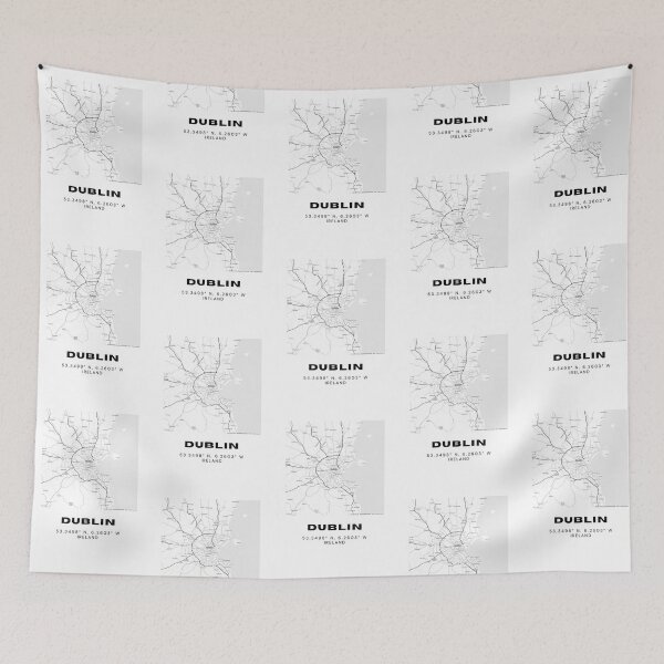 Item preview, Dublin Ireland Map Print – Minimalist Coordinates Black & White City Poster designed and sold by RM-Journey.