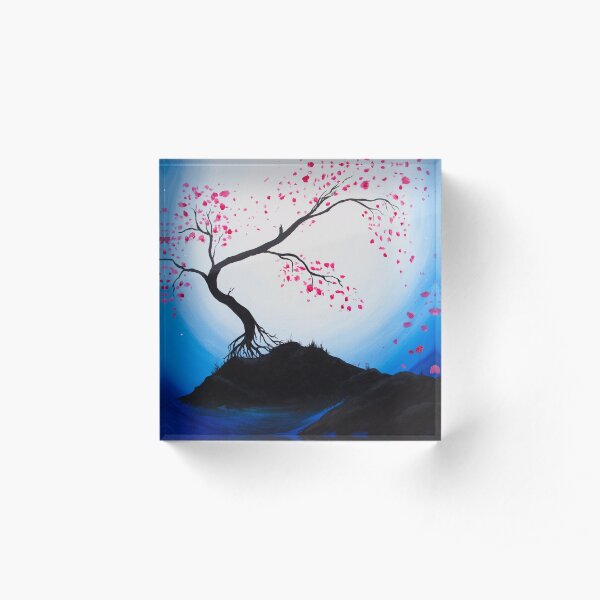 Blue Moon Cherry Blossoms after Brianna Fecarotta Acrylic Block