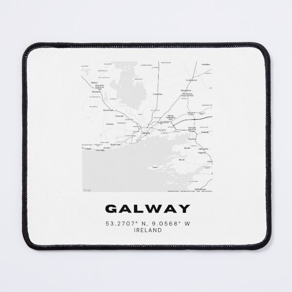 Item preview, Galway Ireland Map Art – Minimalist Black & White Coordinates Poster designed and sold by RM-Journey.