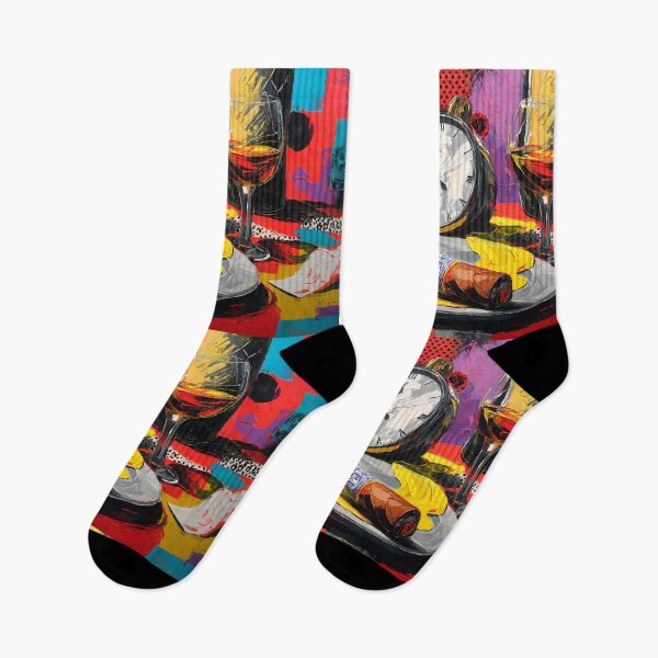Item preview, Savor Time and Indulgence - A Vibrant Surreal Celebration of Whiskey Cigar and Life's Rhythm designed and sold by OlfactoART Studio.