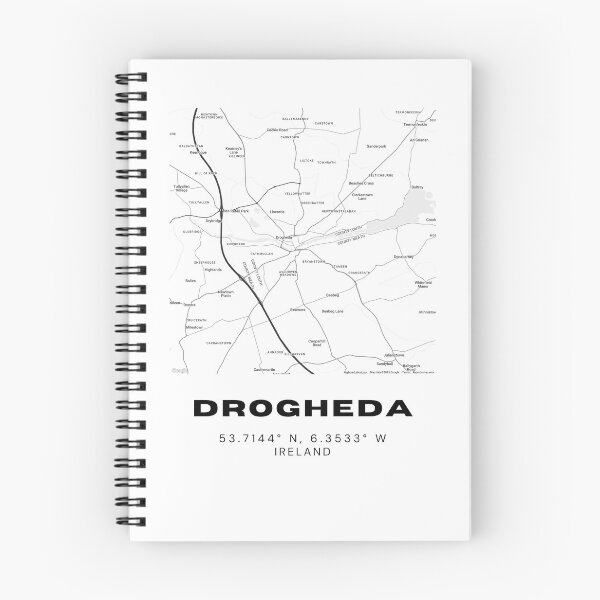 Item preview, Drogheda Ireland Map Poster – Minimalist Black & White Coordinates Print designed and sold by RM-Journey.