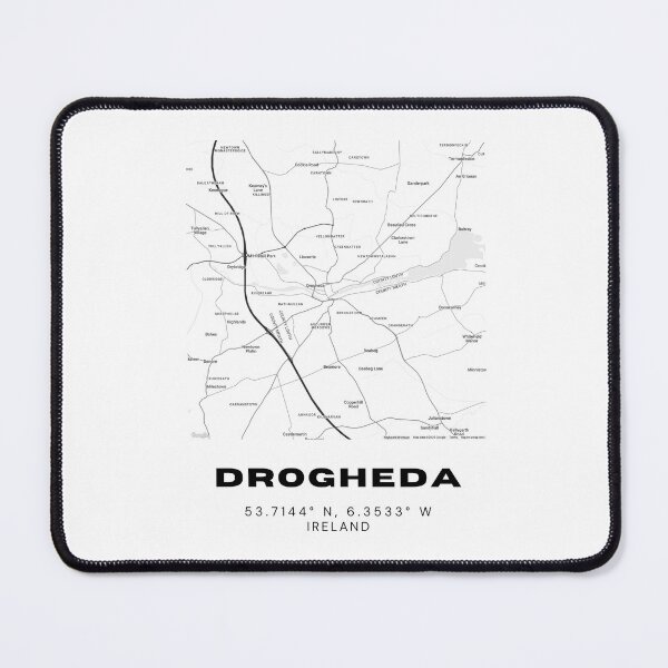 Item preview, Drogheda Ireland Map Poster – Minimalist Black & White Coordinates Print designed and sold by RM-Journey.