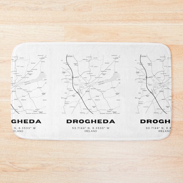 Item preview, Drogheda Ireland Map Poster – Minimalist Black & White Coordinates Print designed and sold by RM-Journey.