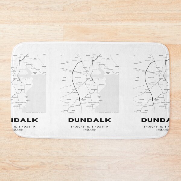 Item preview, Dundalk Ireland Map Print – Minimalist Black & White Coordinates Poster designed and sold by RM-Journey.