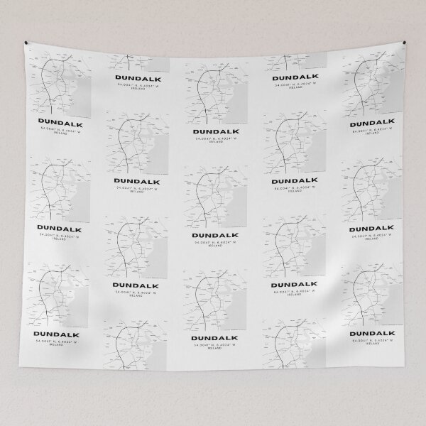 Item preview, Dundalk Ireland Map Print – Minimalist Black & White Coordinates Poster designed and sold by RM-Journey.