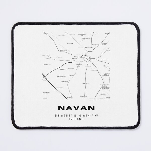 Item preview, Navan Ireland Map Print – Minimalist Black & White Coordinates Poster designed and sold by RM-Journey.
