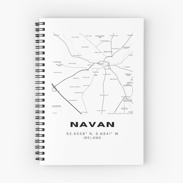 Item preview, Navan Ireland Map Print – Minimalist Black & White Coordinates Poster designed and sold by RM-Journey.