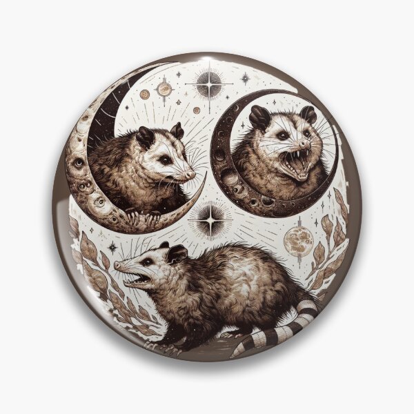 Item preview, Opossum Crescent Moons – Celestial Vintage Ink designed and sold by MvuuStudio.