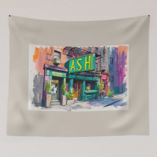 Item preview, Enter Ash - A Vibrant Abstract Celebration of Urban Pub Energy and Colorful Life designed and sold by OlfactoART Studio.