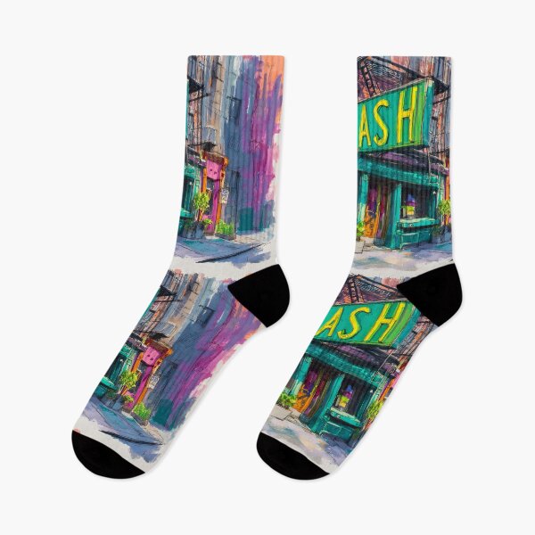 Item preview, Enter Ash - A Vibrant Abstract Celebration of Urban Pub Energy and Colorful Life designed and sold by OlfactoART Studio.