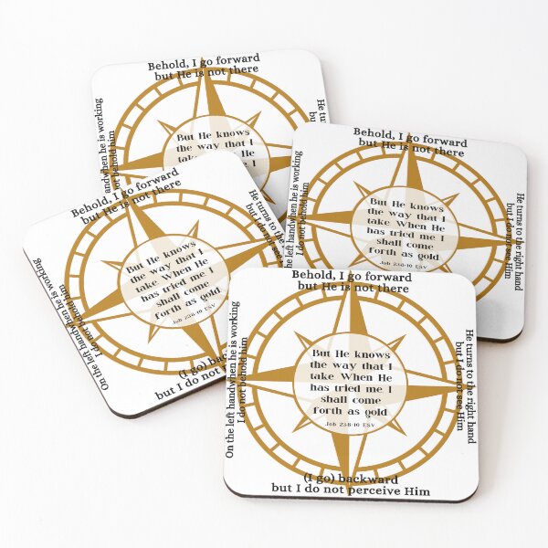 Item preview, Job 23 Compass Rose - He knows the way I take designed and sold by stella literarium.