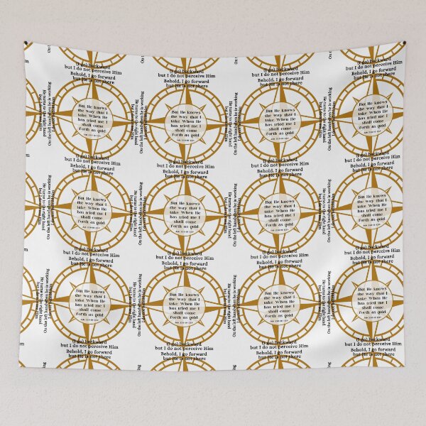 Item preview, Job 23 Compass Rose - He knows the way I take designed and sold by stella literarium.