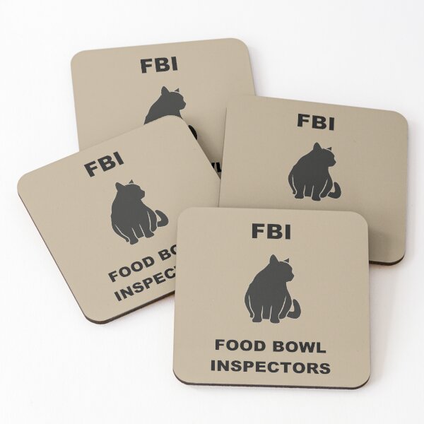 Item preview, Cat FBI Food Bowl Inspectors Version 2 Tabby designed and sold by SoPurrsnickety.