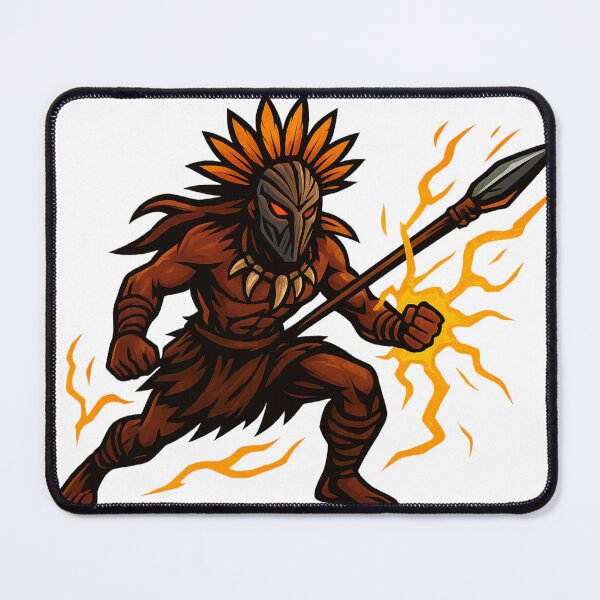 Item preview, Electric tribal warrior with spear designed and sold by BeenSavage.