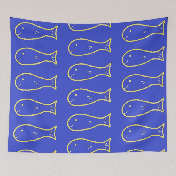 Item preview, Yellow smiling fish designed and sold by strokes and splashes.