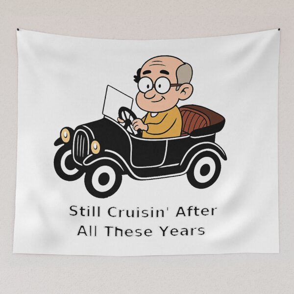 Item preview, Still Cruisin after all these years old man driving a classic car designed and sold by JamesDunican.