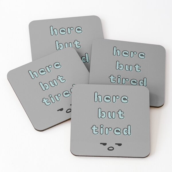 Item preview, Here But Tired – Minimal Relatable Tired Face Design designed and sold by mintmono-studio.