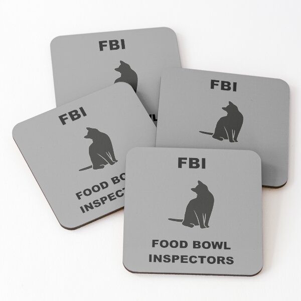 Item preview, Cat FBI Food Bowl Inspectors Version 1 Grey designed and sold by SoPurrsnickety.