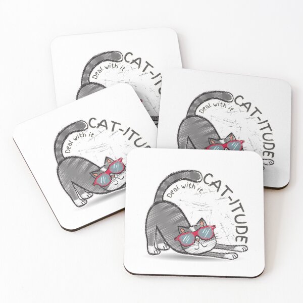 Item preview, cat-itude deal with it designed and sold by clickandmagic.