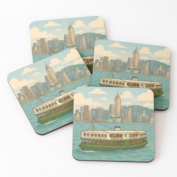 Item preview, Star Ferry in Victoria Harbour Illustration designed and sold by skyocean0.