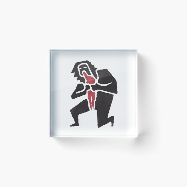 Item preview, Abstract Kneeling Figure with Red Accents designed and sold by darkskinbender.