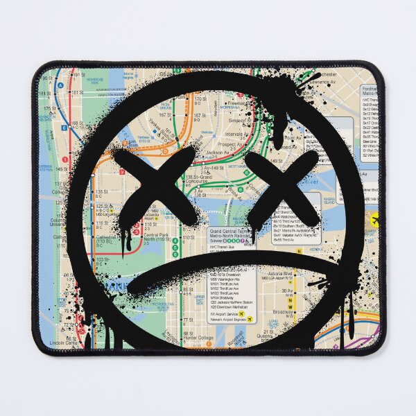 Item preview, NYC Subway Map with Spray Paint Character – Urban Street Art Design designed and sold by PIXEL POP DESIGNS - Beyond the Norm!.