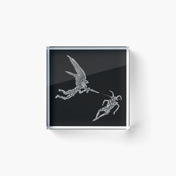Item preview, Dark Fantasy Skeleton Battle – Winged Warrior vs Horned Demon designed and sold by darkskinbender.