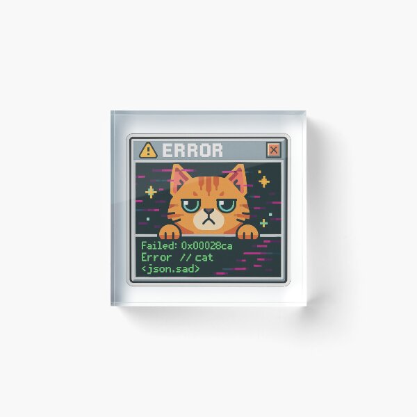 Item preview, Error Cat – Pixel Glitch Tech T-Shirt/Sticker Design designed and sold by FurEver Graphics.