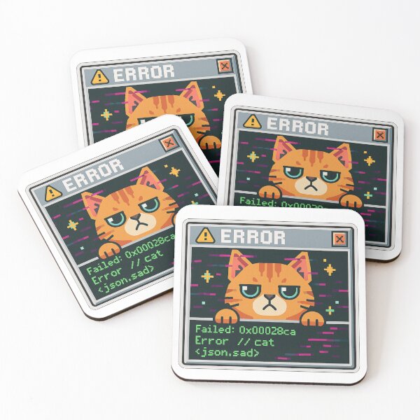 Item preview, Error Cat – Pixel Glitch Tech T-Shirt/Sticker Design designed and sold by FurEver Graphics.