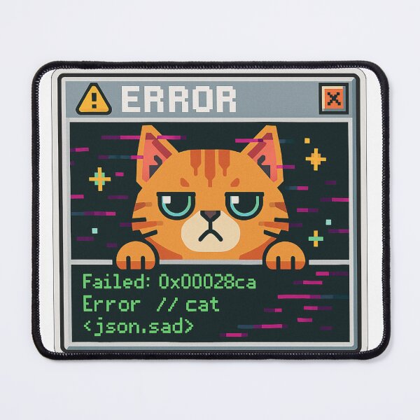 Item preview, Error Cat – Pixel Glitch Tech T-Shirt/Sticker Design designed and sold by FurEver Graphics.