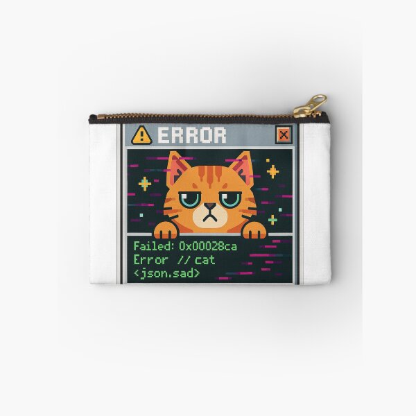 Aperçu de l'œuvre Chat d'erreur – T-shirt/autocollant technique avec un problème de pixel créée et vendue par FurEver Graphics.
