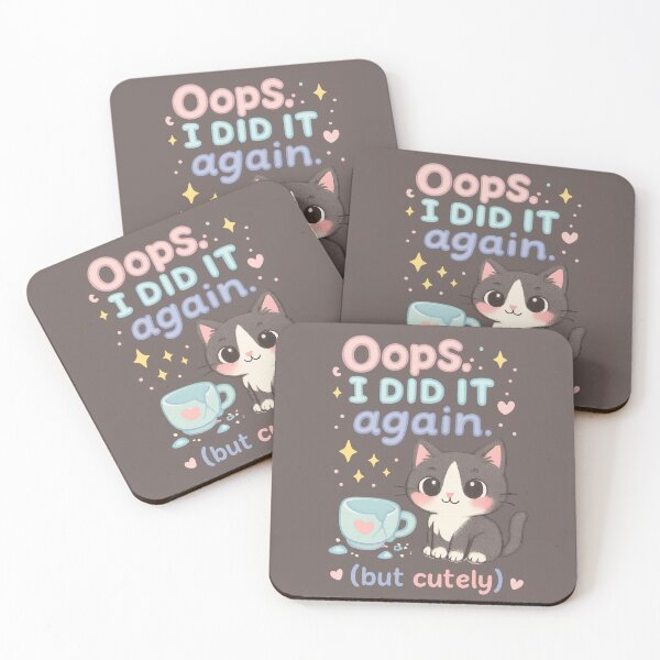 Item preview, Oops, I Did It Again – Cute Cat Trouble designed and sold by catastrocat.
