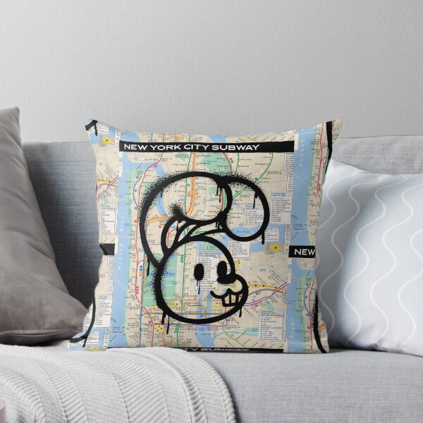 Item preview, NYC Subway Map with Spray Paint Character – Urban Street Art Design designed and sold by PIXEL POP DESIGNS - Beyond the Norm!.