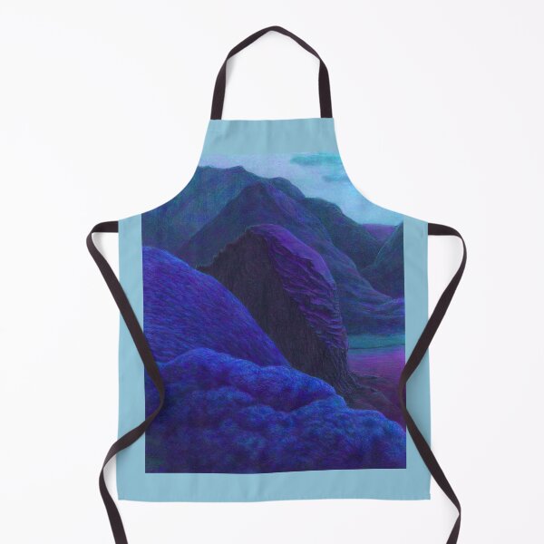 Item preview, Mountainous Landscape colored pencil drawing blue version designed and sold by Rainbow Nebula 7000.