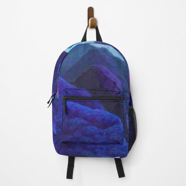 Item preview, Mountainous Landscape colored pencil drawing blue version designed and sold by Rainbow Nebula 7000.