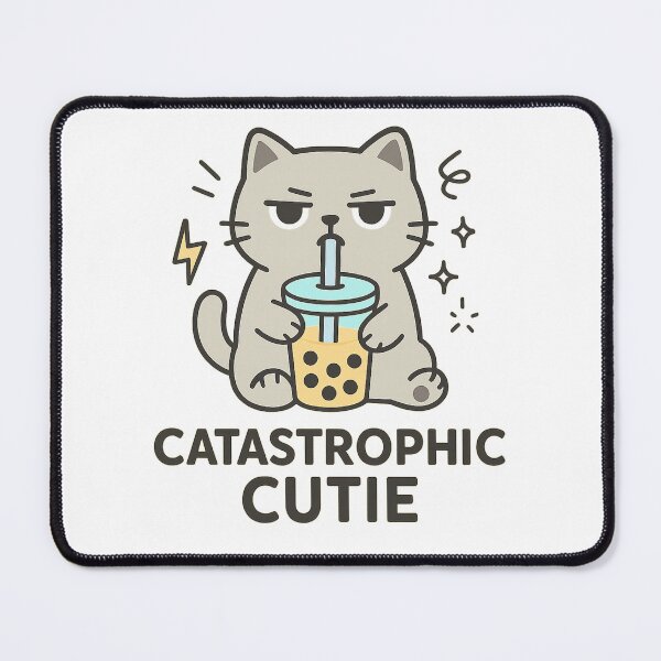 Item preview, Catastrophic Cutie – Grumpy Cat with Boba designed and sold by FurEver Graphics.