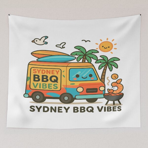 Item preview, Sydney BBQ Vibes: Kawaii Street Food Truck Design  designed and sold by Globalcitytees.