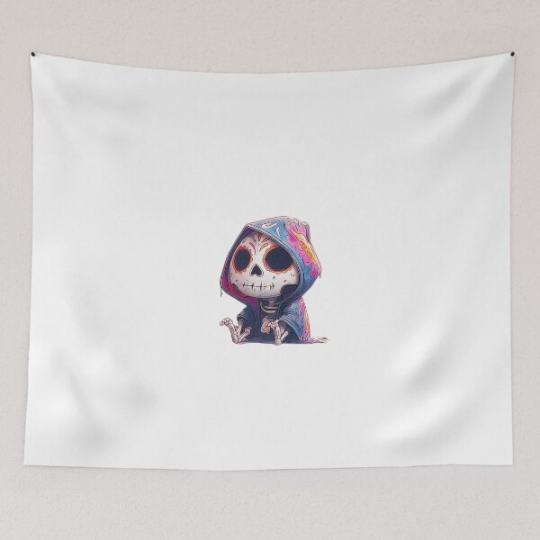 Item preview, Mictecacihuatl Chibi – Goddess of Death Hoodie | Cute Day of the Dead Kawaii Art designed and sold by GoldenChiArt.