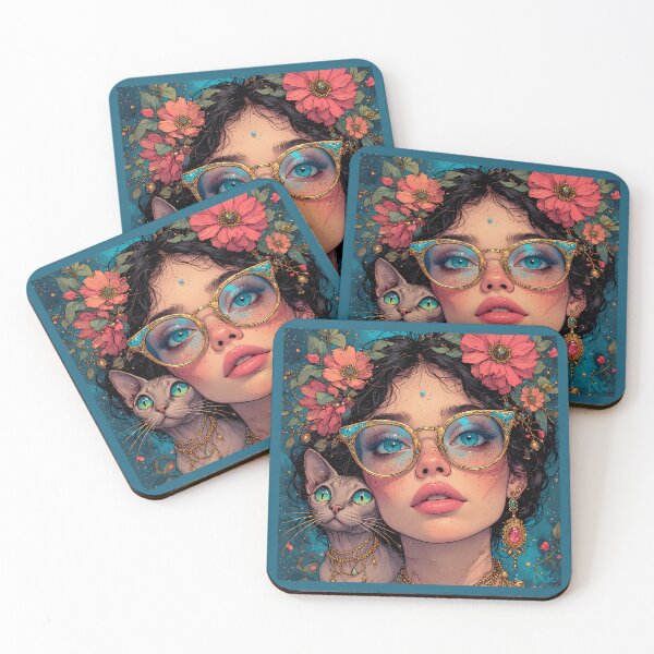 Item preview, Beautiful girl with a cat. designed and sold by Natalia-Vlad.