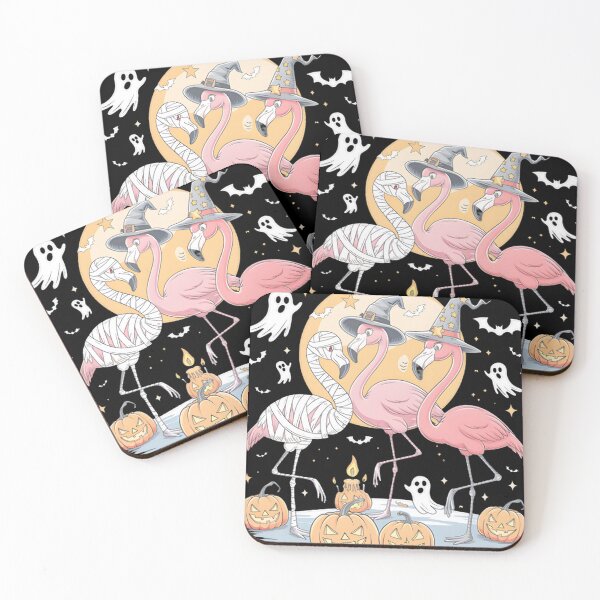Item preview, Spooky Flamingo Squad: Witch Hats, Mummy & Jack-o'-Lanterns designed and sold by BRCYNTHIASHOP.