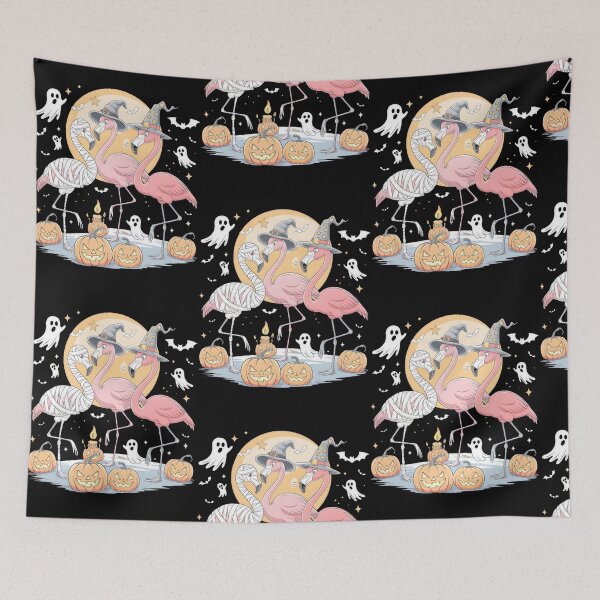 Item preview, Spooky Flamingo Squad: Witch Hats, Mummy & Jack-o'-Lanterns designed and sold by BRCYNTHIASHOP.
