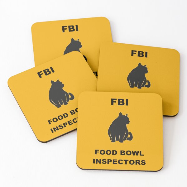 Item preview, Cat FBI Food Bowl Inspectors Version 2 Orange designed and sold by SoPurrsnickety.