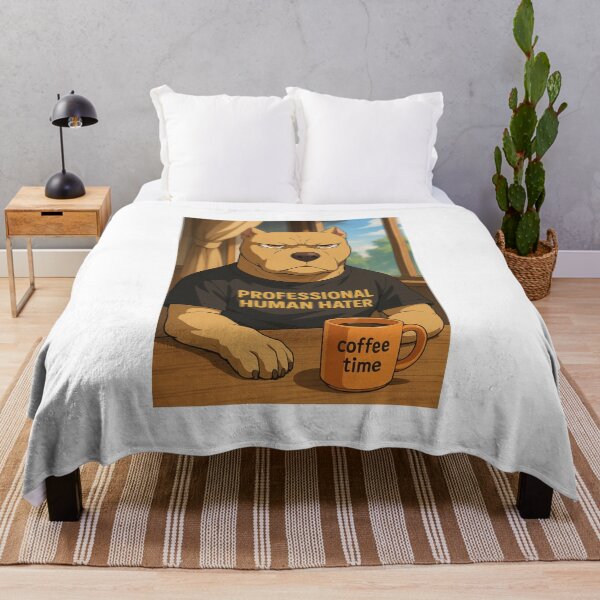 Item preview, Professional Human Hater – Funny Coffee Dog Meme Illustration designed and sold by Apple-Design369.