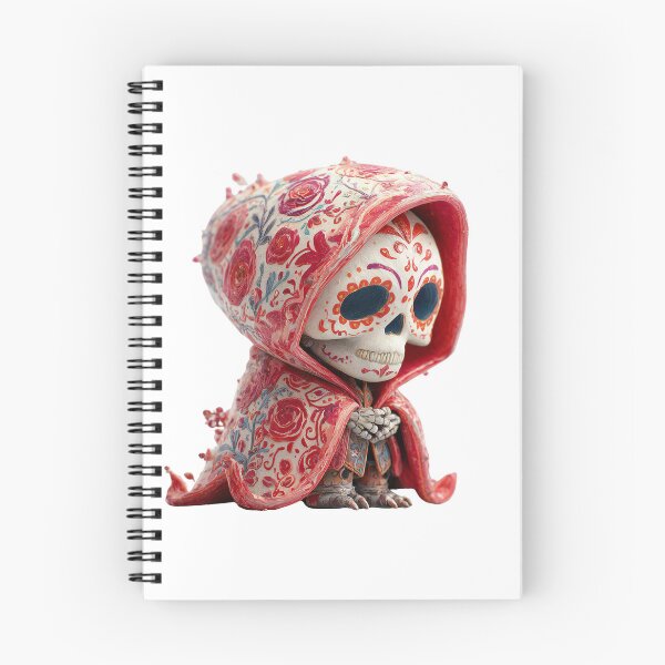 Item preview, Mictecacihuatl Chibi – Cute Goddess of Death in Red Hood | Día de los Muertos Sugar Skull Art designed and sold by GoldenChiArt.