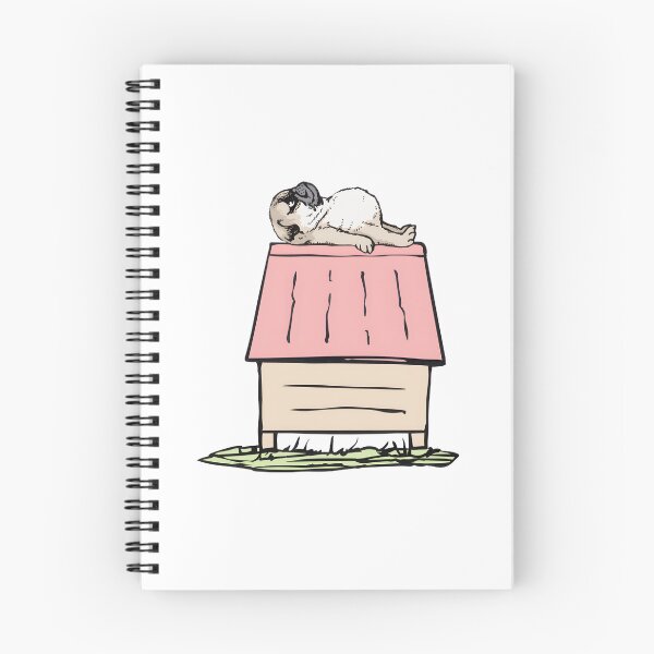 Artikelvorschau, Schläfriger Mops auf dem Dach der Hundehütte entworfen und verkauft von BRCYNTHIASHOP.