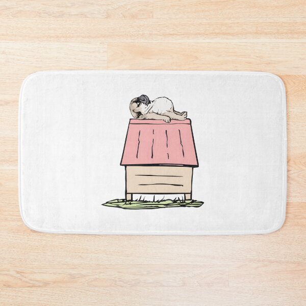 Item preview, Sleepy Pug on Doghouse Roof designed and sold by BRCYNTHIASHOP.